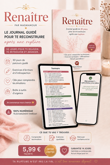 Renaître — Journal guidé de 30 jours pour se reconstruire après une rupture